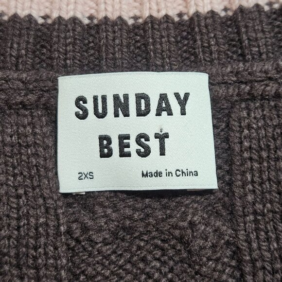 Aritzia Sunday Best Winston 3D look Sweater Vest Preppy Academia Merino Wool - Picture 4 of 15